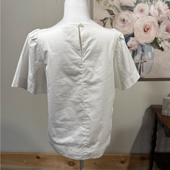 Kate Spade White Puff Sleeve Top with pocket - Picture 6 of 10